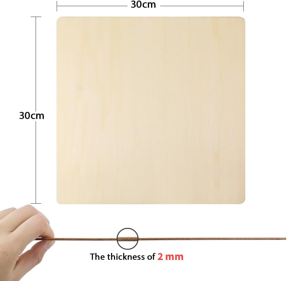Pack of 4 PCS 12 X 12 Inch Craft Wood, Plywood Board Basswood Sheets, Perfect for DIY Projects, Drawing, Painting, Laser, Wood Burning, Wood Engraving and Laser Projects