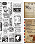 Stamp Postmark Postcard Clear Stamps for DIY Scrapbooking Big Size Silicone Clear Stamp Seals for Cards Making Photo Journal Album Decoration, 29.7X21Cm/11.7X8.3Inch