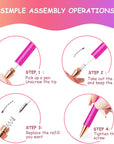 7 PCS Air Release Pin Pen Tool Glitter Retractable Pen for Vinyl DIY Craft Project (Yellow, Fuchsia, Purple, Blue, Orange, Pink, Green)