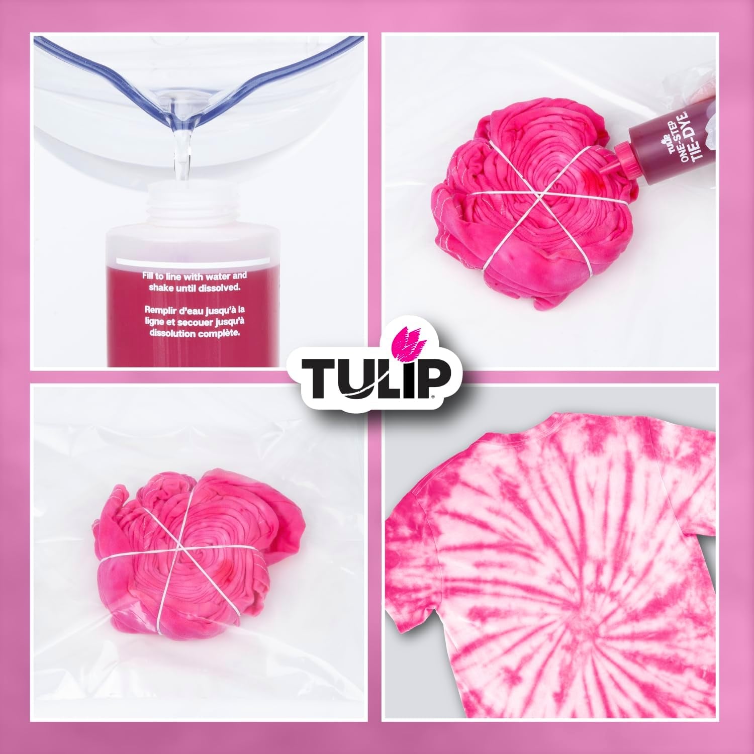 One-Step Tie-Dye Kit  Fabric Dye Open Stock 21544 Fdy Opstk Fuchsia 3/36, as Detailed