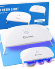 2 Pack UV Light for Resin, Large Size Foldable UV Resin Lamp and Mini Portable UV Resin Light, Fast Curing and Light Weight UV Resin Lamp, Resin Kits for Jewelry Making, UV Resin, DIY Craft
