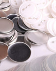 100 Sets 2.25 Inch/58Mm Blank Button Badge for Button Making Machine, Button Maker Supplies round Badge Button Press Refill, Includes Metal Shells & Clear Mylar & Plastic Base