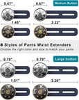 Pants Button Extender Shirt Collar Extenders: 8 Pcs Jeans Waist Silicone Button for Mens and Women - 6 Neck Extenders Dress Shirts