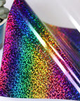 Holographic Stripe Multi Heat Transfer Vinyl Iron-On HTV Press Paper Sheet for Garment T-Shirt Rainbow Vinyl 20"X12"