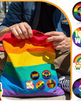 200 Pieces Pride Pins Pride Day Rainbow Buttons LGBT Pins Brooch for Hat Shirt Clothing Bag Decoration Party Supplies, 10 Styles