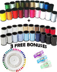 Sewing Kit for Adults and Kids - Small Beginner Set W/Multicolor Thread, Needles, Scissors, Thimble & Clips - Emergency Repair and Travel Kits - Sewing Accessories and Supplies