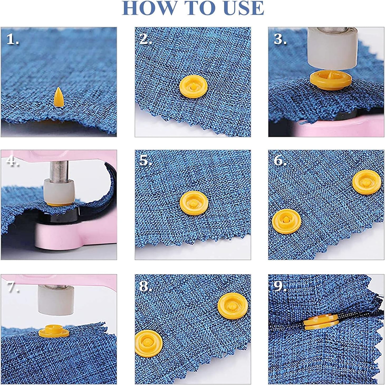 Plastic and Metal Snap Buttons with Snaps Pliers Set,300 Sets Plastic and Metal Snap Buttons for Sewing and Crafting (Pink)