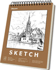9" X 12" Premium Sketch Book Set, 1-Pack Spiral Bound Drawing Paper, 100 Sheets (68Lb/100Gsm) Sketchbook, Acid-Free Art Drawing Painting Sketching Pad Supplies for Kids, Teens, Adults, Artists