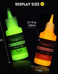 Acrylic Glow in the Dark Paint, 10 Bright Colours Liquid Luminous Paint, Neon Paints Glow in Dark for Painting, Halloween Decoration, DIY Crafts, 20 Ml Each
