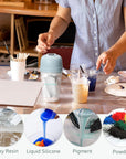 Auto Resin Mixer, Hands-Free Epoxy Mixer, Silicone Paddle Easy Clean Electric Resin Stirrer, for Resin Supplies