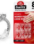 Ring Sizers for Loose Rings,8 Pack 8 Sizes Ring Guards,Silicone Ring Size Adjuster Invisible Ring Fitter for Different Band Widths for Women and Men