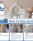 Clay Varnish for Air Drying Clay, 100ML Gloss Finish Air Dry Clay Glaze, High Gloss & Water Proof, and Scratch Resistant, Design for Air Dry Clay Pottery (Gloss Varnish)