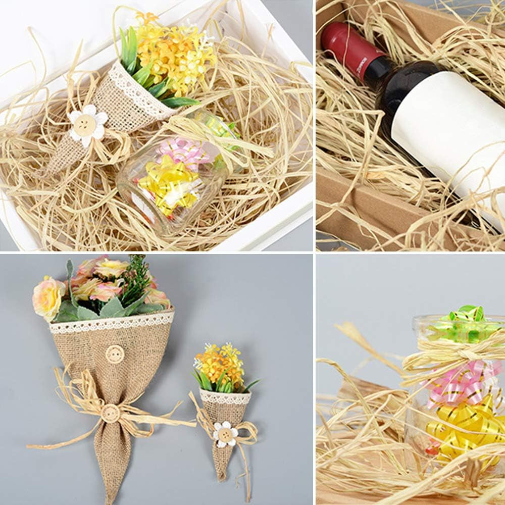 Natural Raffia Ribbon Paper Christmas Raffia for Florist Bouquets Decoration Crafts Raffia Ribbon 2X 50G
