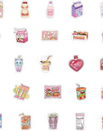 100Pcs Cute Snack Stickers Food Stickers Drink Stickers, Cute Small Stickers Set Kawaii for Teens/Boys/Girls/Adults