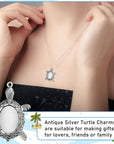 40 Pieces Antique Silver Turtle Pendant Settings, Include 20 Blank Turtle Pendant Tray with 0.71 X 0.98 Inch Oval Cabochons Base for DIY Jewelry Making