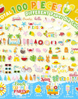 100 Pcs Summer Themed Paper Die Cuts Cardstock Scrapbook Die Cuts Scrapbooking Summer Cut Outs Scrapbook Embellishments for Summer Bulletin Board Decorations DIY Craft Making Supplies