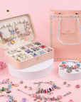 Charm Bracelet Making Kit - Girls 120 Pcs DIY Beaded Jewelry Making Kit, Unicorn & Mermaid Gifts for Girls Toys Crafts for Teen Girls Ages 5 6 7 8-12, with a Portable Bracelet Organizer Box
