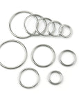 50 Pcs Stainless Steel Smoothing Welded O-Ring, 15/20/25/30/40Mm inside Diameter Metal round Rings for Camping Belt, Dog Leashes, Hardware (Thickness 3Mm, 10 of Each)