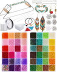 Bead Loom Kit for Adults Beading Loom Supplies 24000 Pcs Glass Seed Beads Bracelets Jewelry Earring Making Tools Gifts for Girls DIY Craft