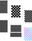 5 Pieces Mermaid Scale Stencil, Mermaid Makeup Stencil Reusable Fish Scale Template Large Plastic Scale Wall Stencil for Painting on Wall Face Body(8 X 6 Inch)