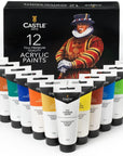 12 Large Acrylic 75Ml Paint Tubes Set for Adults Beginner Artists Students | Ideal for Canvas Wood Ceramic Fabric and Nail Art