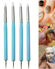 - 13Pcs Polymer Modeling Clay Sculpting Tools, Dotting Pen, Silicone Tips, Ball Stylus, Pottery Ceramic Clay Indentation Tools Set Also for Cake Fondant Decoration and Nail Art