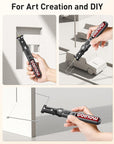 6 in 1 Cordless Hot Wire Foam Cutter Kit, Upgraded Hot Knife Foam Cutter, LED Light & USB-C Charging, 1022℉ Foam Cutter Tool for Styrofoam Carving, Crafting