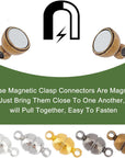 100 Sets Brass Magnetic Clasps Mixed Color round Magnet Converter Jewelry Clasps Buckle Ball for Bracelet Necklace Jewelry DIY Making
