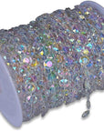 99FT DIY Garland Diamond Acrylic Crystal Beads Strand Shimmer Wedding Decorations Party Decoration Crafting Projects (Iridescent)