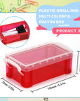6 Pack Plastic Small Multi Colorful Crayon Box,5.31" X 2.95" X 1.97",Stackable Translucent Sewing Fishing Tool Storage Case Container Organizer for Craft Office Supplies Makeup Items