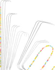 6 Sizes Large Eye Curved Beading Needles, Stainless Bead Needle for Bead Spinner, Bead Spinner Needles for Waist Beads Bracelet Necklace Making (6 Pcs)