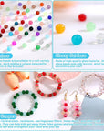 2100 Pieces 8Mm round Glass Beads for Bracelets, 84 Colors Crystal Glass Beads for Jewelry Making and DIY Crafts