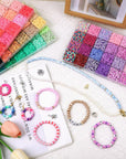23110 Pcs Clay Beads Bracelet Making Kit, 144 Colors 7 Boxes Friendship Bracelet Beads Clay Bead Bracelet Kit Flat Heshi Beads for Jewelry Necklace Making DIY Crafts Gift