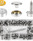 150 PCS Canvas Snap Kit Tool, Metal Screws Snaps Marine Grade 3/8" Socket Stainless Steel Boat Canvas Snaps with 2 PCS Setting Tool for Boat Cover Furniture (150 PCS)