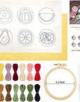 6PCS Embroidery Punch Needle Food Series Refrigerator Magnets Set, Rug Punch Decoration DIY Kit for Children and Adult Beginner
