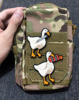Funny Tactical Military Morale Hook and Loop Patches(2 Pcs), Cute Duck with Explosive Embroidered Patch Emblem, Cool Army Goose Meme Patch for Backpacks, Vest, Hat, Dog Harnesses