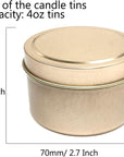 24Pcs 4Oz Candle Tins for DIY Candle, Metal Candle Container Tins for Candle Making Dark Blue Light Blue Champagne Rose Gold Container Tins