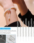 100Pcs Necklace Chain Extender for Jewelry Making,Stainless Steel Bracelets Extender Bracelet Chain Extender Chain Extension Tails for Necklaces Bracelet,Anklets,Jewelry Making Supplies(Silver)