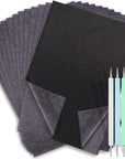 Carbon Transfer Copy Paper with Embossing Stylus Tool for Tracing, 30 Sheets Graphite Transfer Tracing Paper with 5 Pcs Embossing Dot Tools for Tracing on Wood, Paper, Canvas (8.5 by 11 Inch)