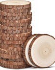 Unfinished Natural Wood Slices with Bark - 20 Pcs 3.5-4 Inch Wood Craft Kit, DIY Kids Arts and Crafts Coasters Christmas Ornaments Rustic Wedding Decorations