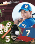 33Pcs Baseball Themed Chenille Number Patch, 2.95 Inch Gold Edges Iron on Baseball Patches for Bags Hat DIY Clothing Repair (Baseball)