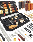 Leather Working Tools for Beginners: Professional Leather Craft Kit with Waxed Thread Groover Awl Stitching Punch for Leathercraft Adults Gifts 02