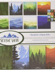 Scenic View Scrapbnook Scrapbook Collection Kit, Multi Color Palette, 12X12 Inches