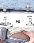 100 Sets Buttons for Jeans, 17Mm and 20Mm No-Sew Removable Adjustable Metal Jean Buttons Pins, Pants Jeans Button Replacement Tightener Repair Combo Thread Rivets and Screwdrivers in Storage Box