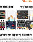 47 Pack Acrylic Paint Set, 15 Colours (12Ml Each, 2Pack) Acrylic Paint with 10 Brushes Painting Canvas Knife Palette Sponge, Complete Gift Set for Kids, Adults Painting Canvas, Ceramic