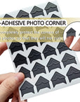 12 Sheets 288 Count Self-Adhesive Photo Corners Stickers, Acid Free Photo Mounting Corners for Scrapbooks, Memory Books, DIY Picture Album, Journal (Black)