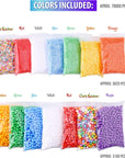 Slime Foam Beads Floam Balls – 18 Pack Microfoam Beads Kit 0.1-0.14 and 0.28-0.35 Inch Colors Rainbow Fruit Beads Craft Add Ins Homemade DIY Kids Ingredients Flome Styrofoam Supplies Big