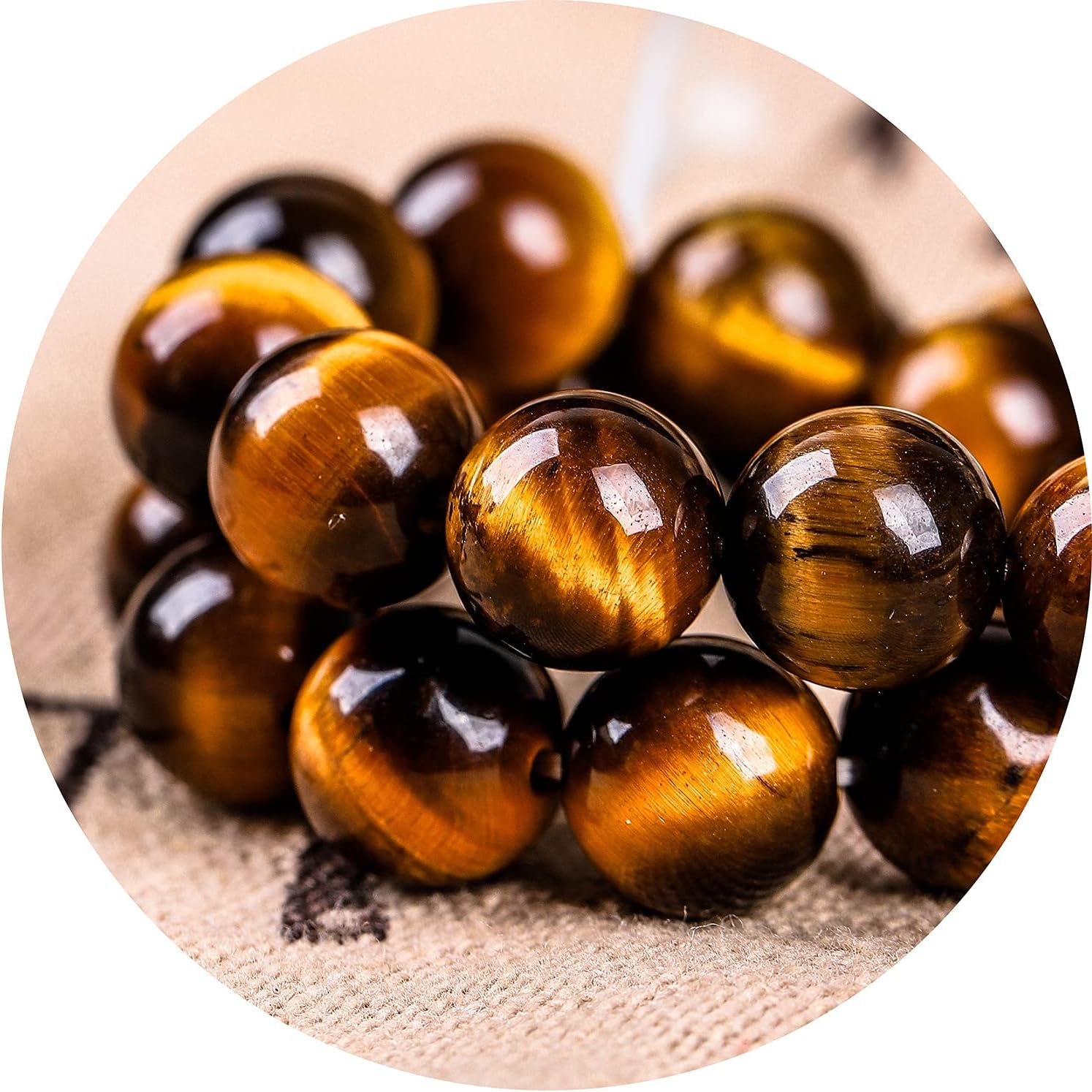 Natural Stone Beads 100Pcs 8Mm round Beads for Jewelry Making Bracelet Tiger Eye