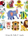 Animal Patches Stickers Butterfly Fox Lion Bear Fish Heat Transfers Iron on Appliques for Kids Babies Clothes Jeans T-Shirt Decorations