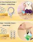300PCS Keychain Making Kit, Keychain Craft Supplies Including Key Chain Clips, Lanyard Snap Hooks, Key Rings and Jump Rings for Key Chain Making, Purse Making, Lanyard Making